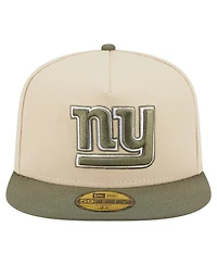 New Era Men's Light Beige/Olive York Giants Color Pack A-Frame 59FIFTY Fitted Hat