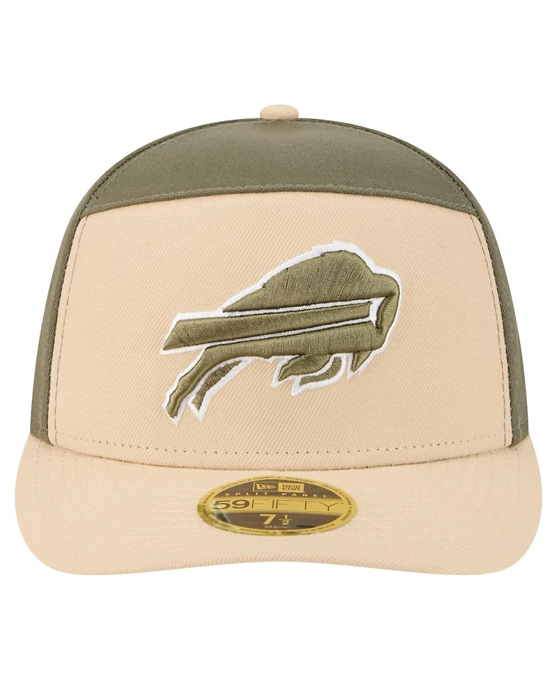 New Era Men's Light Beige/Olive Buffalo Bills Two-Tone Color Pack Split Panel 59FIFTY Fitted Hat