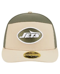 New Era Men's Light Beige/Olive York Jets Two-Tone Color Pack Split Panel 59FIFTY Fitted Hat