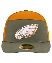 New Era Men's Olive/Brown Philadelphia Eagles Two-Tone Color Pack Split Panel 59FIFTY Fitted Hat