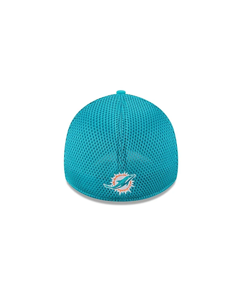 New Era Men's Aqua Miami Dolphins Outline 39THIRTY Flex Hat