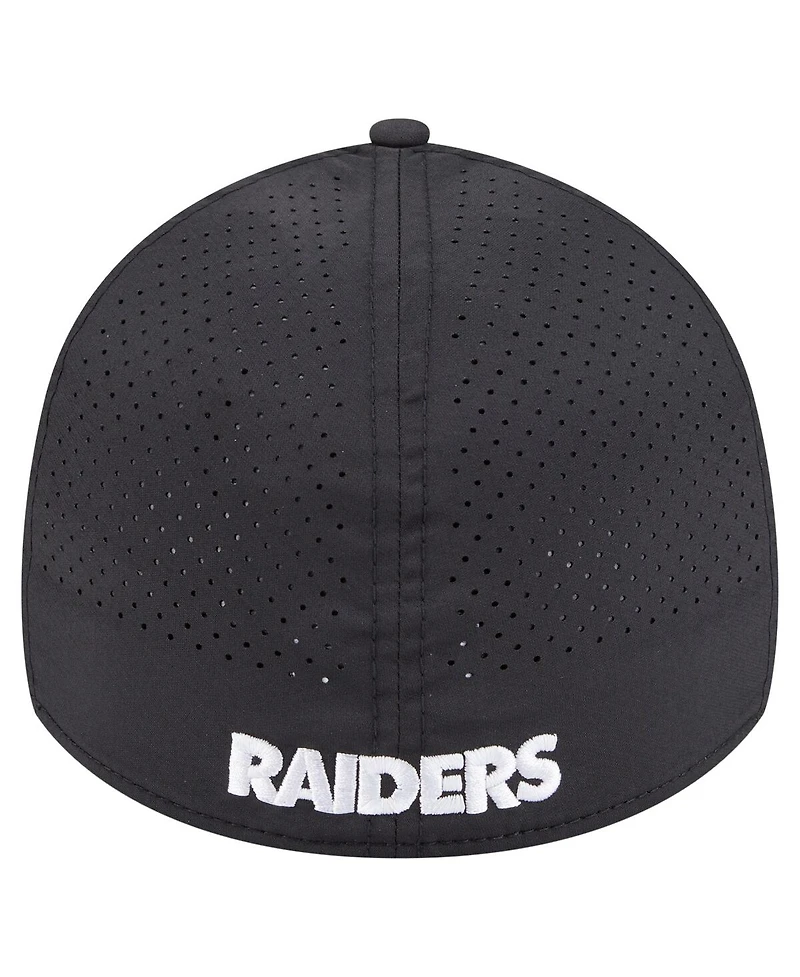 New Era Men's Black Las Vegas Raiders Perforated 39THIRTY Flex Hat