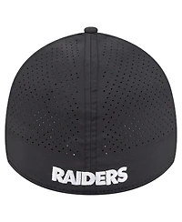 New Era Men's Black Las Vegas Raiders Perforated 39THIRTY Flex Hat