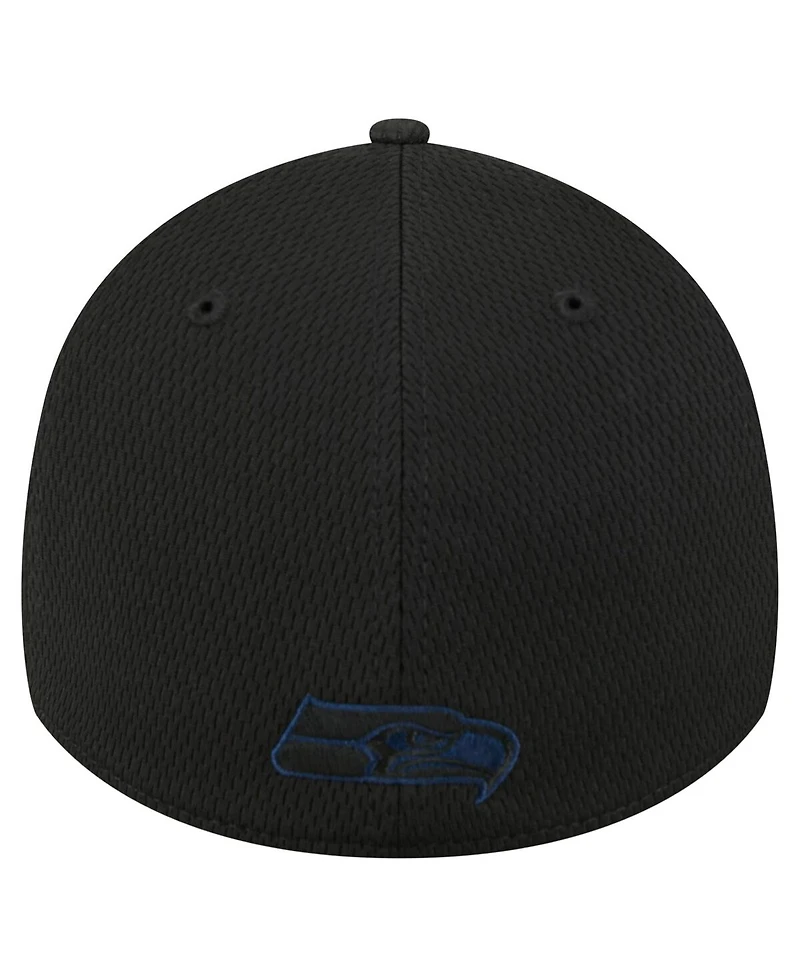 New Era Men's Black Seattle Seahawks Scoreboard 39THIRTY Flex Hat