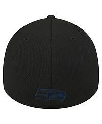 New Era Men's Black Seattle Seahawks Scoreboard 39THIRTY Flex Hat