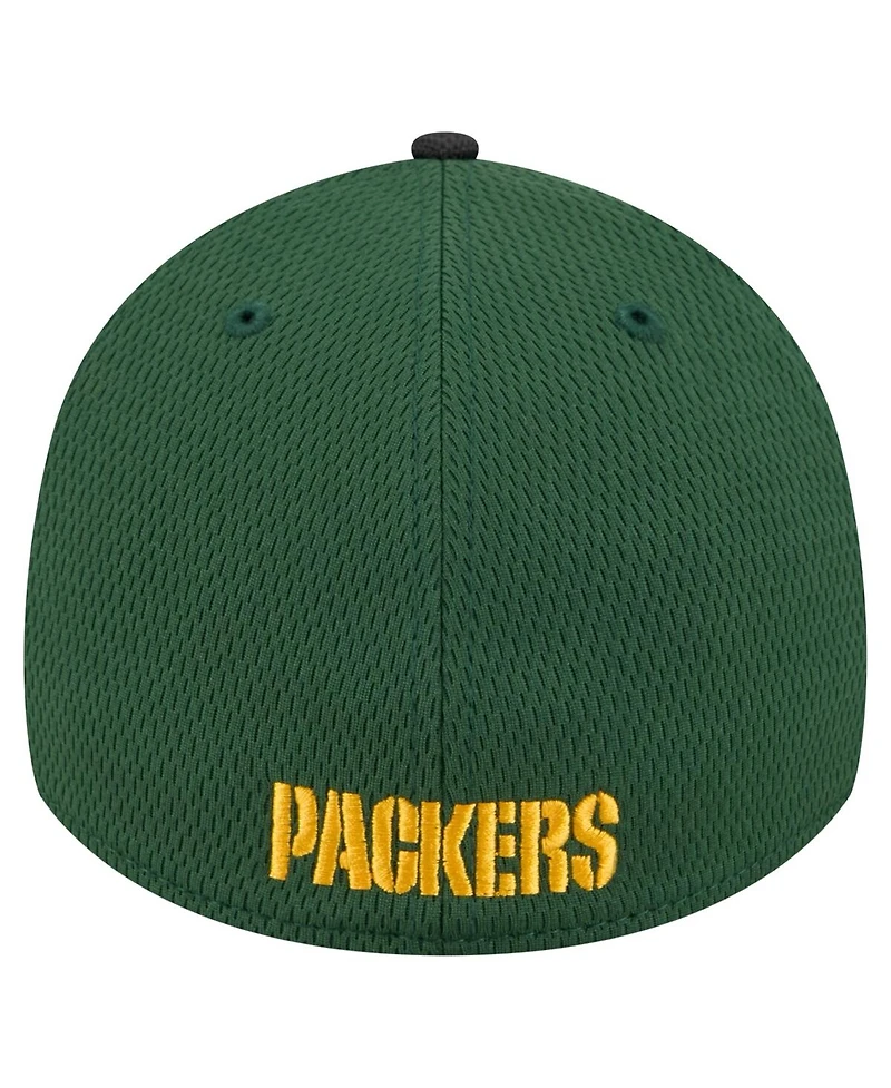 New Era Men's Green Green Bay Packers Visor Hit 39THIRTY Flex Hat