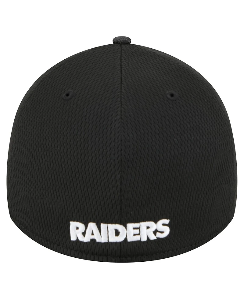 New Era Men's Black Las Vegas Raiders Visor Hit 39THIRTY Flex Hat