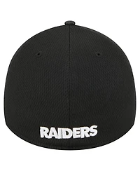 New Era Men's Black Las Vegas Raiders Visor Hit 39THIRTY Flex Hat