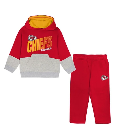 Outerstuff Toddler Red Kansas City Chiefs Lineman Fleece Hoodie Pants Set