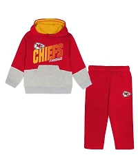 Outerstuff Toddler Red Kansas City Chiefs Lineman Fleece Hoodie Pants Set
