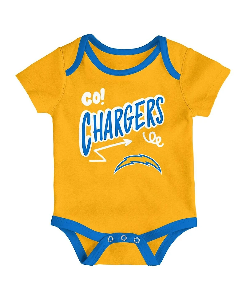 Outerstuff Baby Boys and Girls 3-Piece Los Angeles Chargers All Day Play Bodysuit Set