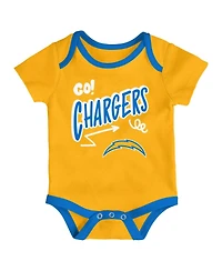 Outerstuff Baby Boys and Girls 3-Piece Los Angeles Chargers All Day Play Bodysuit Set
