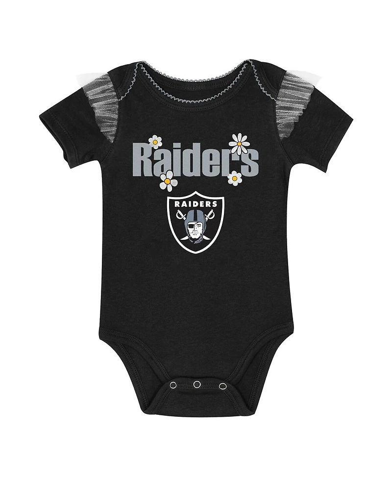 Outerstuff Baby Girls Las Vegas Raiders My Team Rocks Bodysuit and Skirt Set