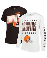 Outerstuff Big Boys and Girls Cleveland Browns The Mix Combo T-Shirt Set