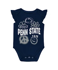 Outerstuff Girl's Baby Boys and Girls 2-Piece Navy/White Penn State Nittany Lions Little Sunshine Bodysuit Set