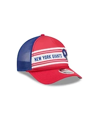 New Era Men's Red New York Giants Linear A-Frame 9FORTY Adjustable Hat