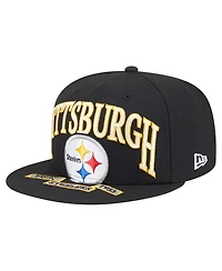 New Era Men's Black Pittsburgh Steelers Oversized 59FIFTY Fitted Hat