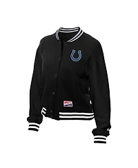 New Era Women's Black Indianapolis Colts Throwback Fleece Full-Snap Jacket