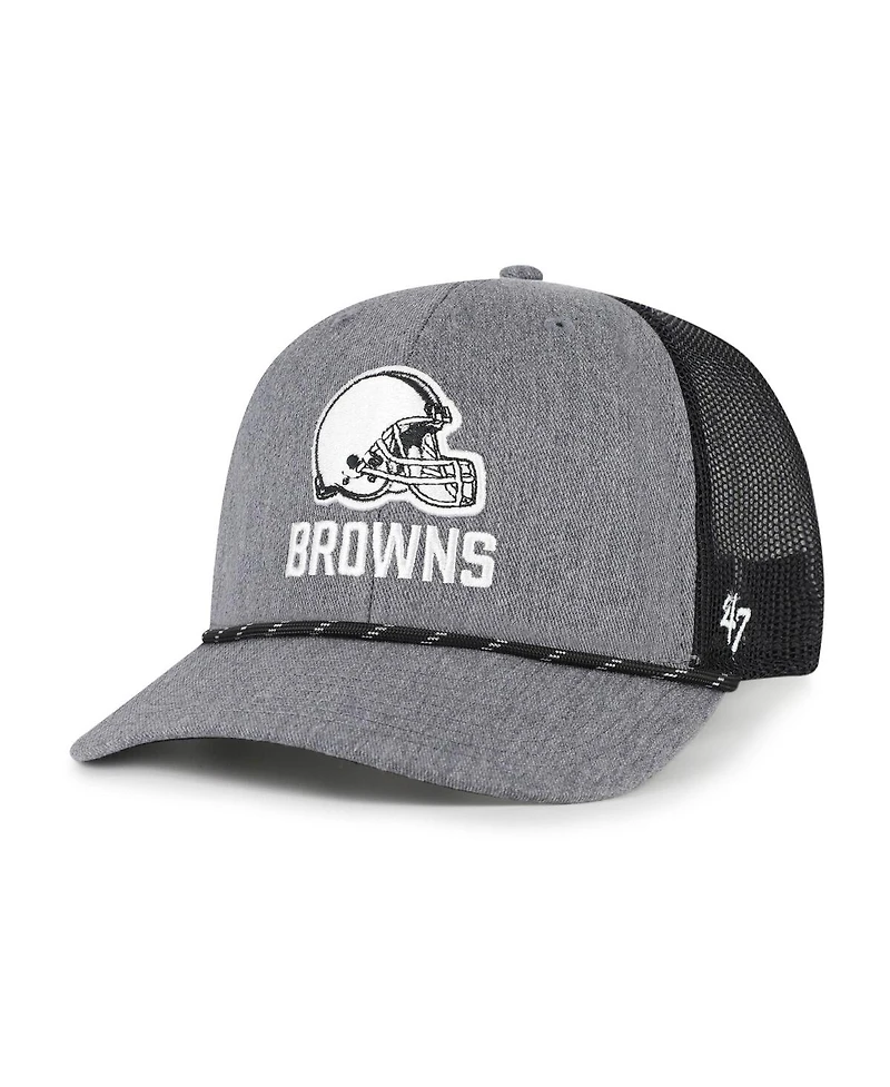 '47 Brand Men's Heather Charcoal Cleveland Browns Carbon Rope Trucker Adjustable Hat