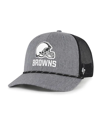 '47 Brand Men's Heather Charcoal Cleveland Browns Carbon Rope Trucker Adjustable Hat