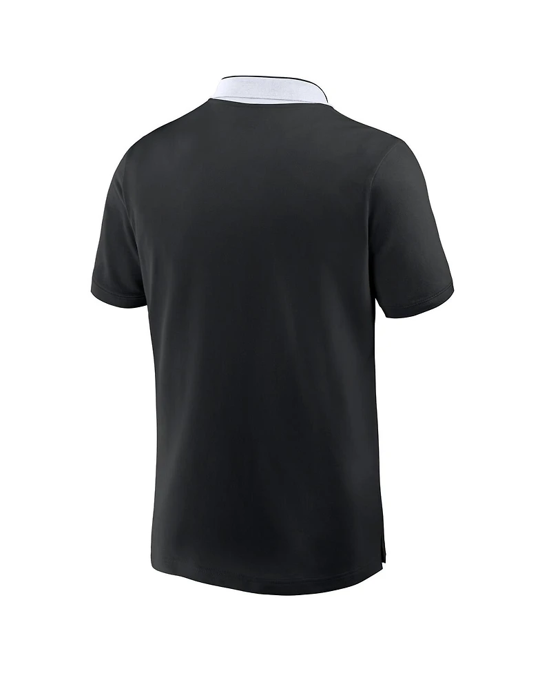 Fanatics Men's Black New Zealand Rugby All Blacks Tipped Polo Shirt