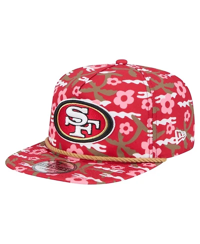 New Era Men's Scarlet San Francisco 49ers Wakey Wakey Golfer Snapback Hat