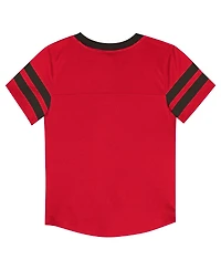 Outerstuff Toddler Red/Pewter Tampa Bay Buccaneers Red Zone V-Neck T-Shirt Pants Set