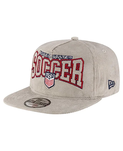 New Era Men's Gray Usmnt Corduroy Golfer Adjustable Hat