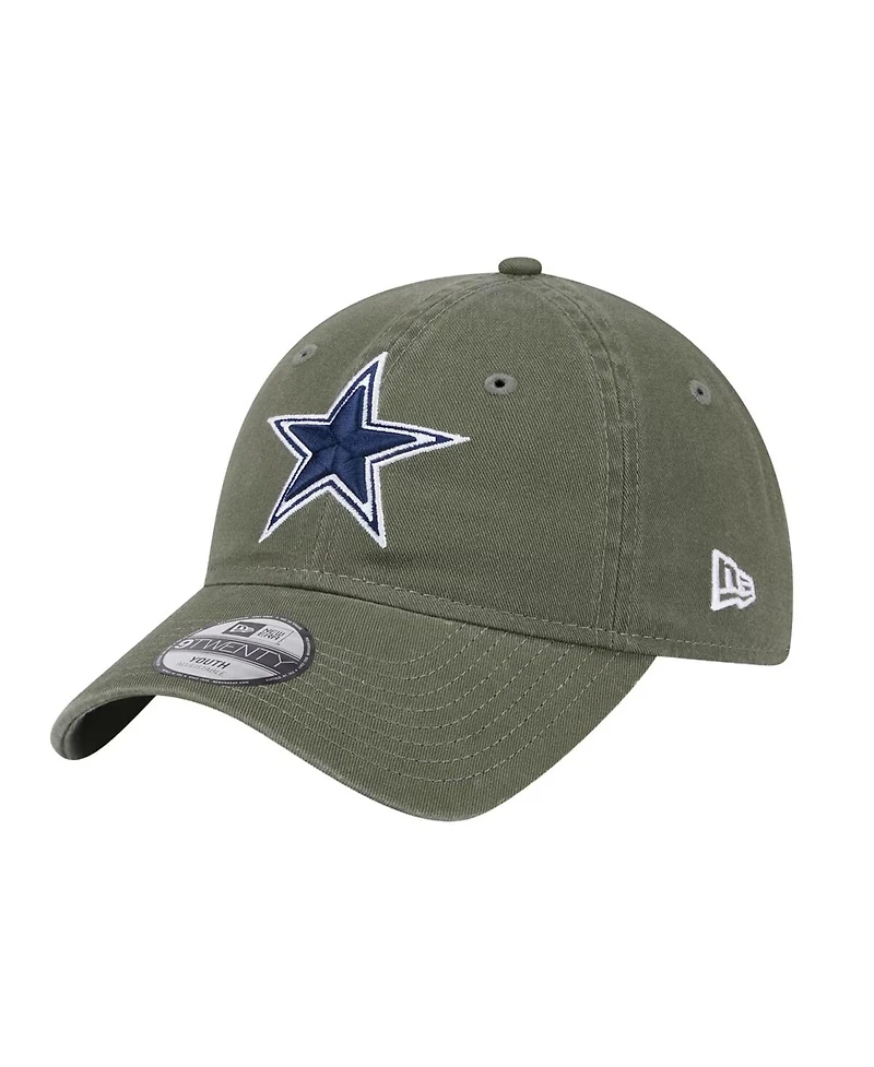 New Era Big Boys and Girls Olive Dallas Cowboys Main 9TWENTY Adjustable Hat