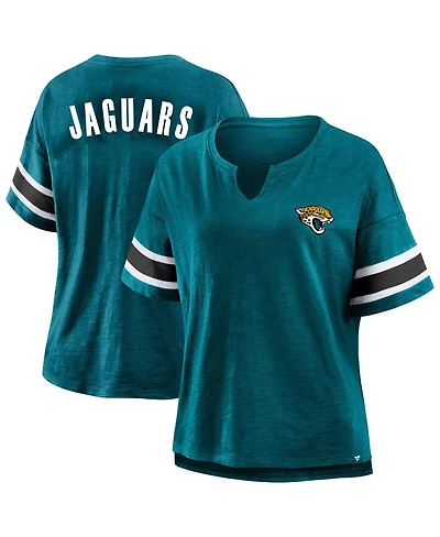 Fanatics Women's Teal Jacksonville Jaguars Plus Redzone Notch Neck T-Shirt