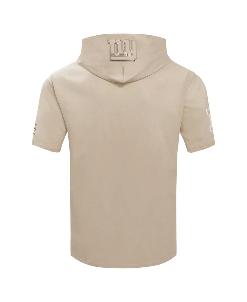 Pro Standard Men's Tan New York Giants Neutrals Capsule Short Sleeve Pullover Hoodie