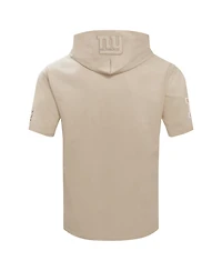 Pro Standard Men's Tan New York Giants Neutrals Capsule Short Sleeve Pullover Hoodie