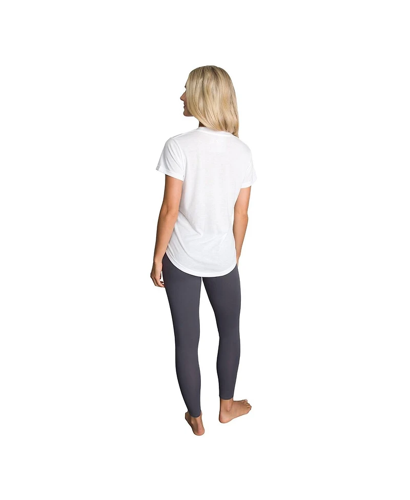 Concepts Sport Women's White/Charcoal New England Patriots Sonata Short Sleeve Top Leggings Set