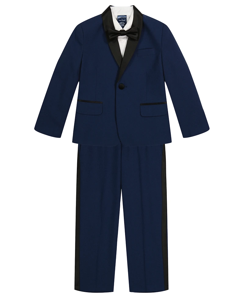 Nautica Boys 2T-7 4-Piece Long Sleeve Shirt, Vest, Pants and Tie Set