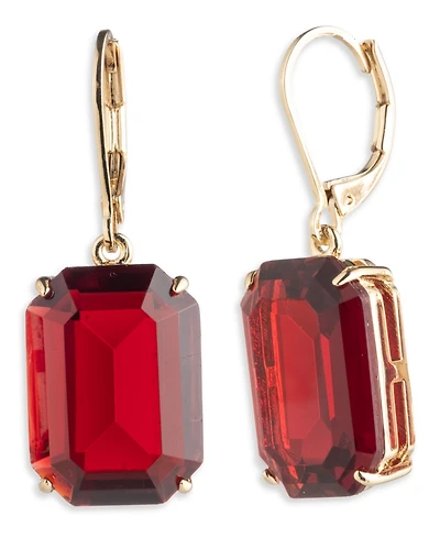 Lauren Ralph Glass Stone Gold-Tone Drop Earrings
