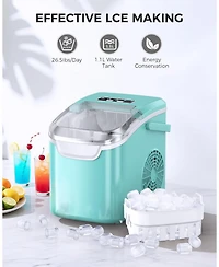 Cowsar Countertop Ice Maker Machine, 8 Cubes 6 mins, 26lb/Day with 2 Sizes- Portable Mini, Basket/Scoop for Home/Party/Bar