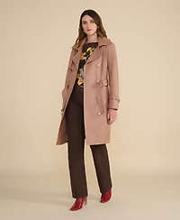 Furniq Uk Women's Leather Trench Coat
