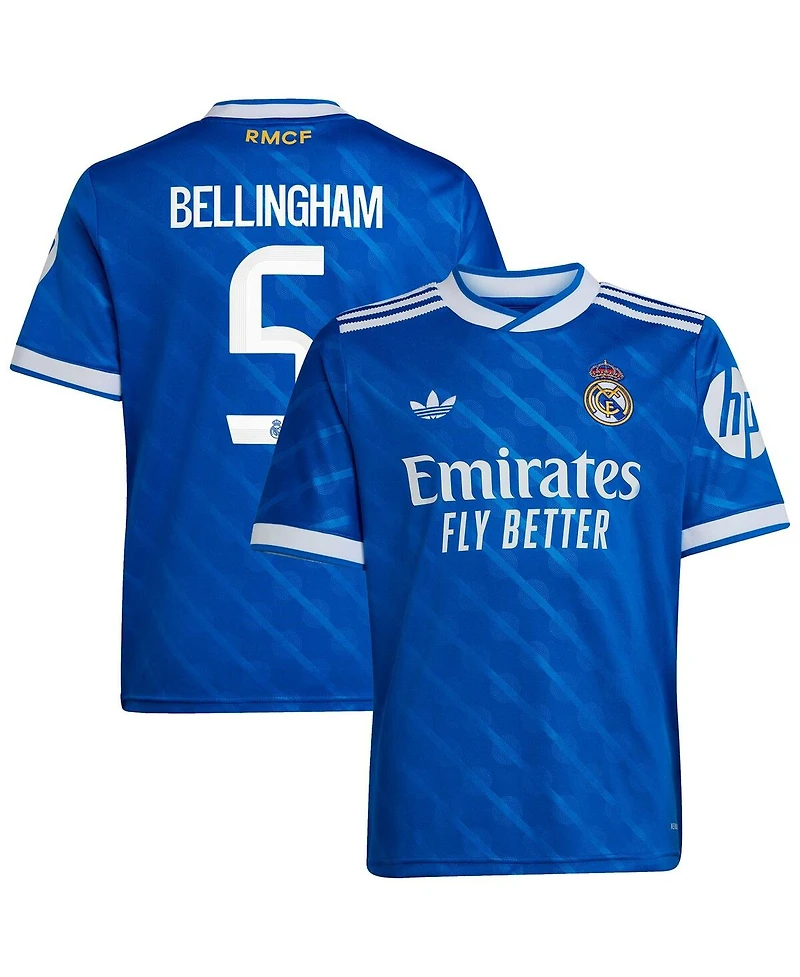 Adidas Big Boys and Girls Jude Bellingham Blue Real Madrid 2025/26 Third Replica Player Jersey