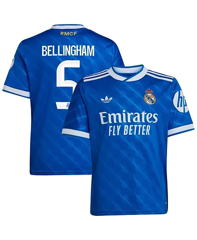 Adidas Big Boys and Girls Jude Bellingham Blue Real Madrid 2025/26 Third Replica Player Jersey