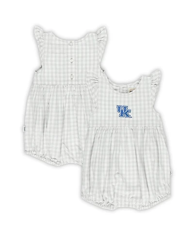Garb Baby Girls Gray Kentucky Wildcats Cara Gingham Ruffled Bodysuit