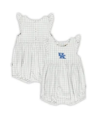 Garb Baby Girls Gray Kentucky Wildcats Cara Gingham Ruffled Bodysuit