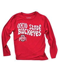 Wes & Willy Baby Boys and Girls 2-Piece Ohio State Buckeyes Long Sleeve Top and Striped Tri-Blend Leggings Set