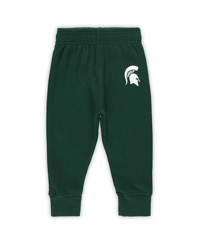 Wes & Willy Baby Boys and Girls 2-Piece Michigan State Spartans Color Block Pullover Hoodie Sweatpants Set