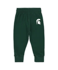 Wes & Willy Baby Boys and Girls 2-Piece Michigan State Spartans Color Block Pullover Hoodie Sweatpants Set