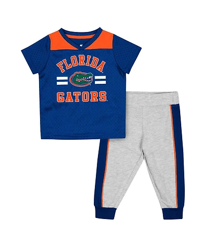 Colosseum Baby Boys and Girls 2-Piece Royal/Heather Gray Florida Gators Ka-Boot-It Jersey and Pants Set