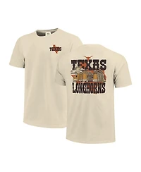 Image One Men's and Women's Natural Texas Longhorns Hyper Local Stadium Mascot Skyline T-Shirt