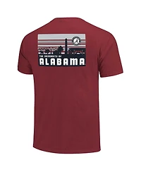 Image One Men's Crimson Alabama Tide Striped Campus Skyline T-Shirt