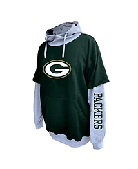 Profile Men's Green/Heather Gray Green Bay Packers Big Tall Twofer Pullover Hoodie