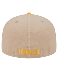 New Era Men's Khaki Tennessee Volunteers Throwback Two-Tone 59FIFTY Fitted Hat