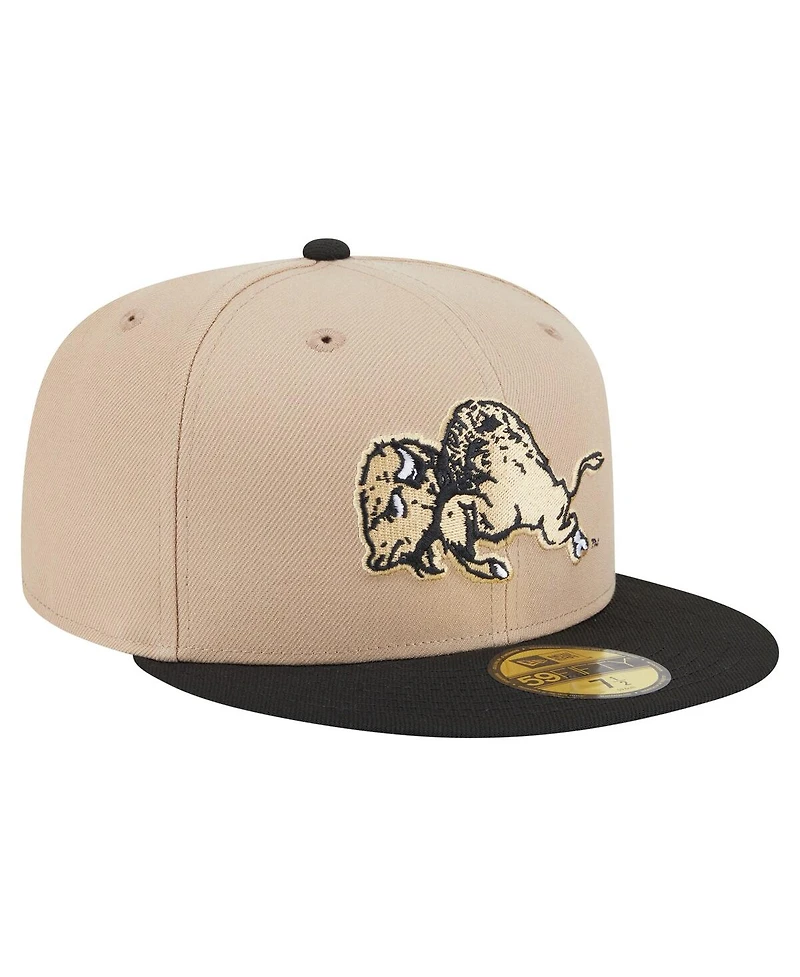New Era Men's Khaki Colorado Buffaloes Throwback Two-Tone 59FIFTY Fitted Hat